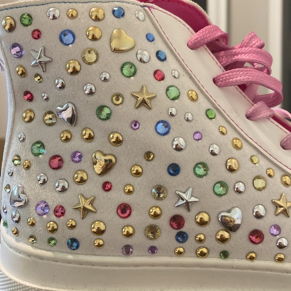 Steve Madden Girls Jewelled Chunky High Tops Sz5 - Picture 8 of 9